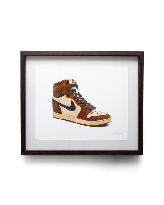 Sneaker Sculpture Print + Limited Artist-Made Wooden Frame (Wenge)